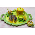 Happy Funny Play Wooden Birthday Cake Child Toy Tea Set